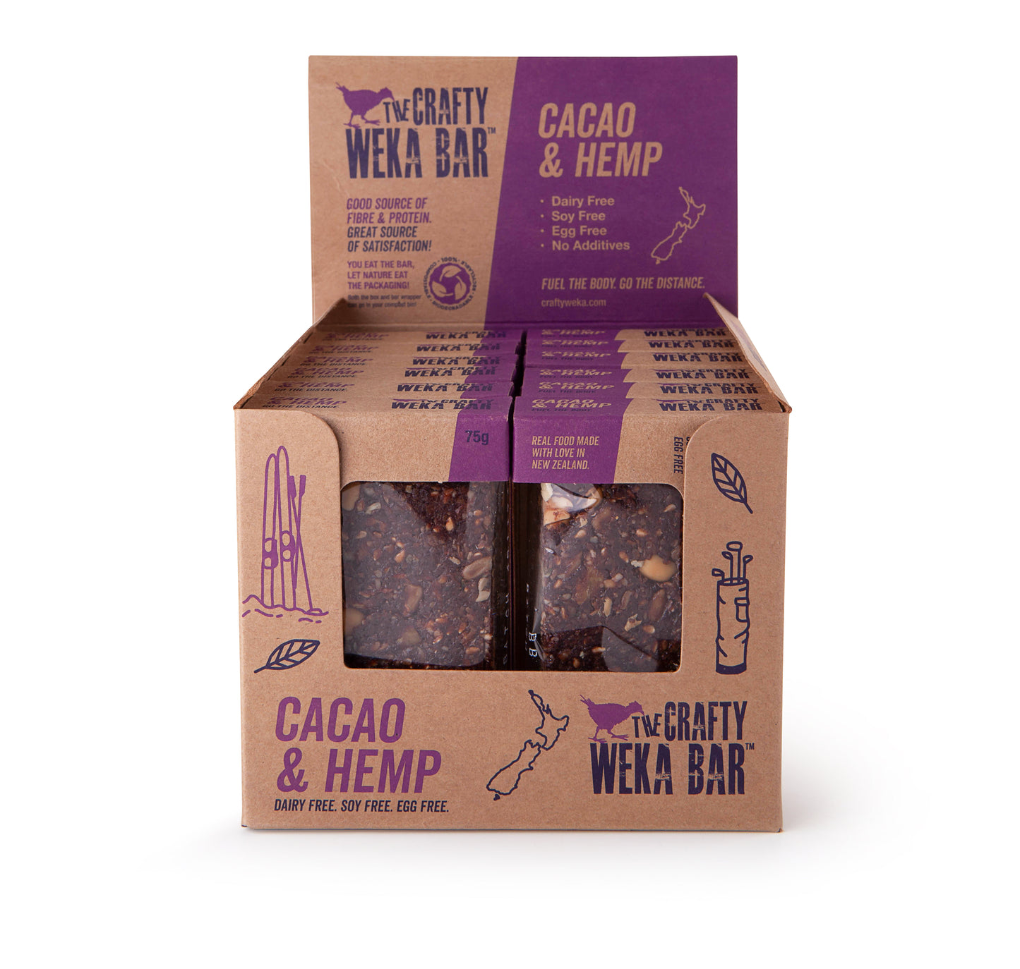 12x Cacao and Hemp Flavour Snack Bars