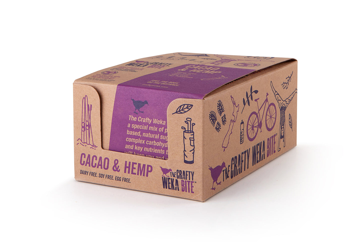 12x Bite Size Cacao and Hemp Flavour Snack Bars