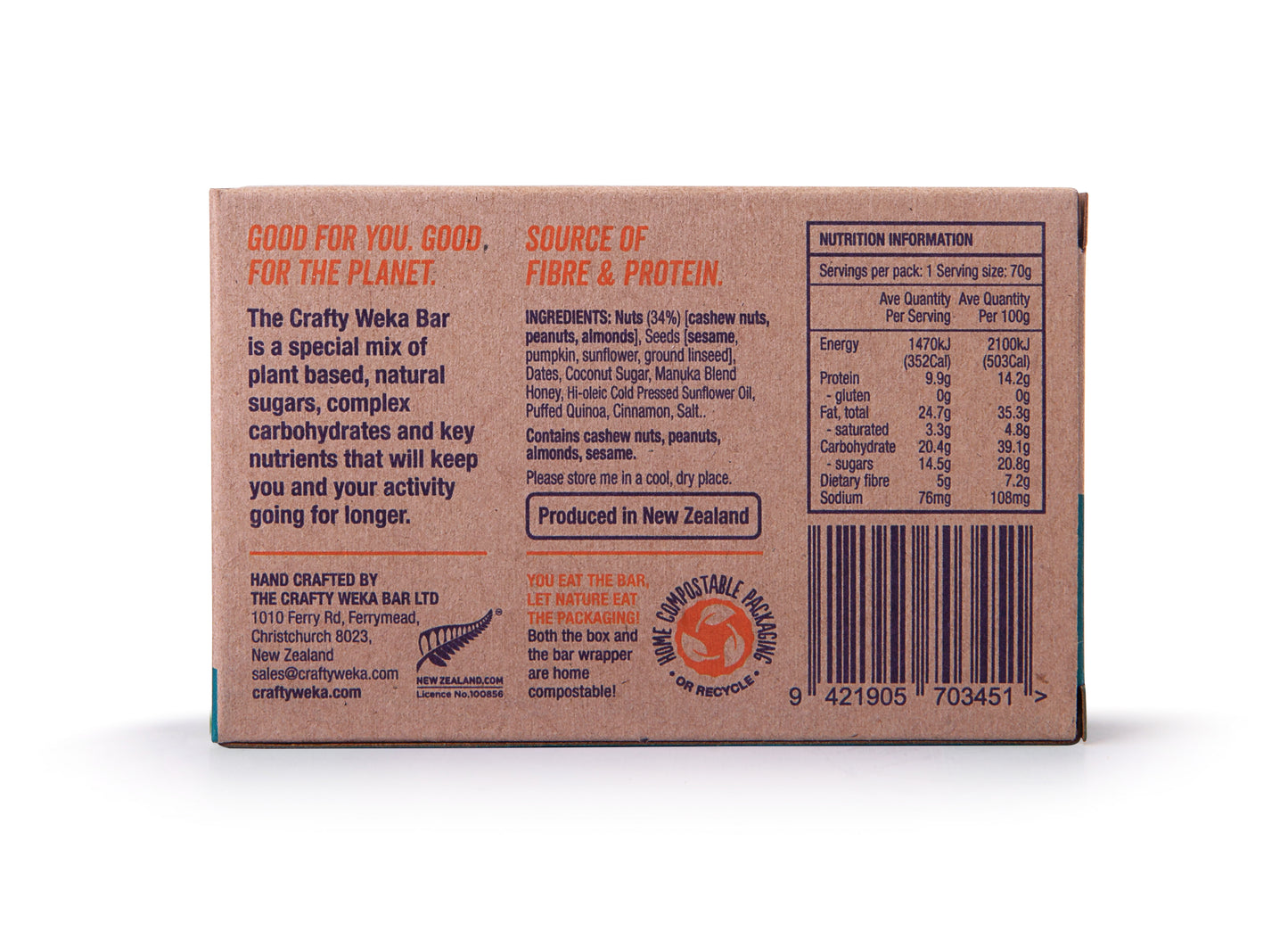 12x Nutty Caramel Flavour Gluten Free Snack Bars