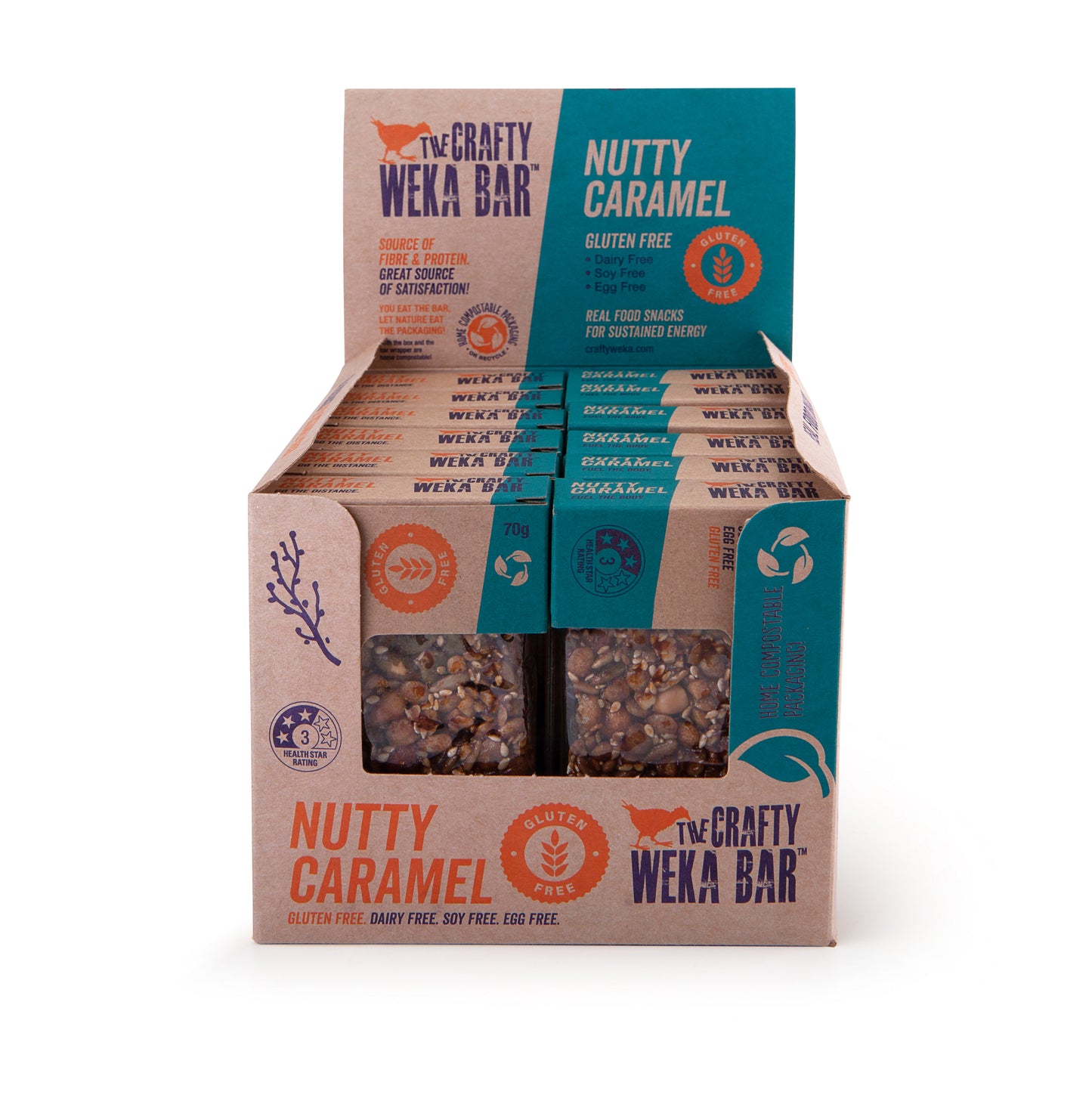 12x Nutty Caramel Flavour Gluten Free Snack Bars