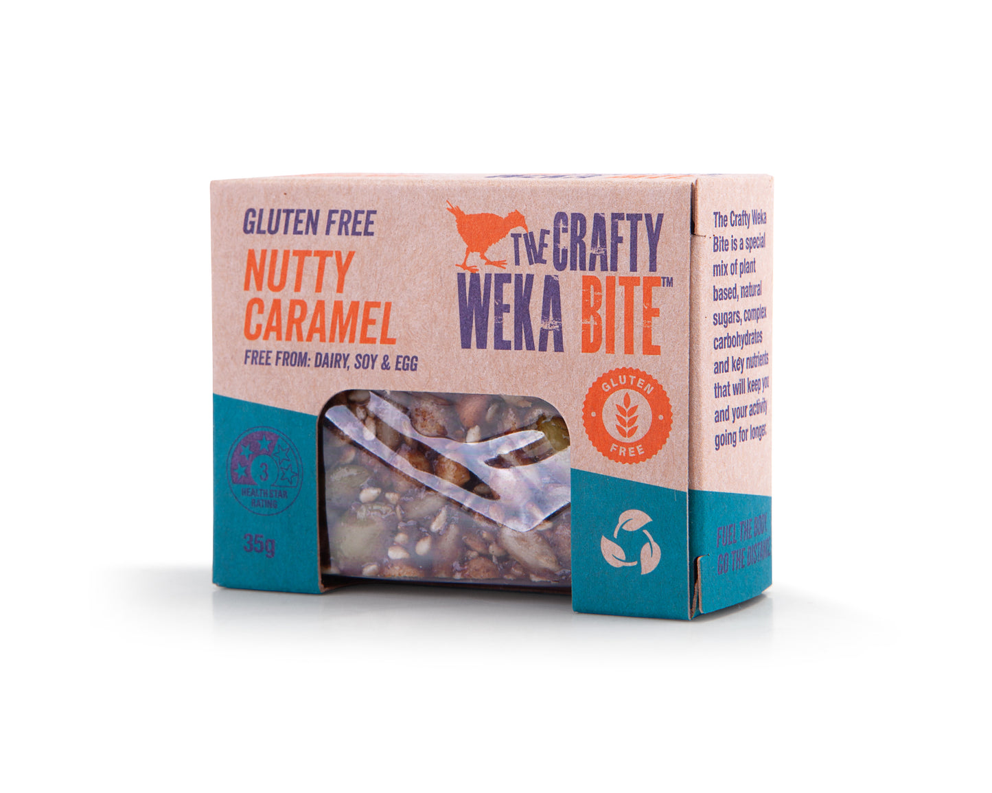 12x Bite Size Nutty Caramel Flavour Gluten Free Snack Bars