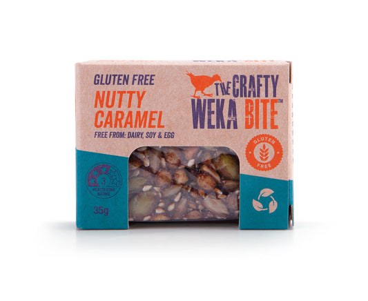 12x Bite Size Nutty Caramel Flavour Gluten Free Snack Bars