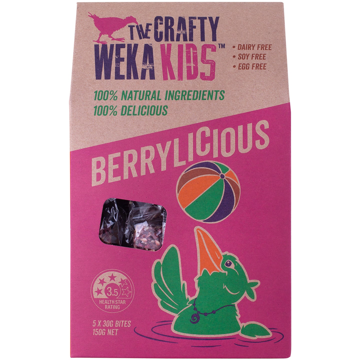25x Berrylicious Flavour Kids Bite Size Snack Bars (5x packs of 5)