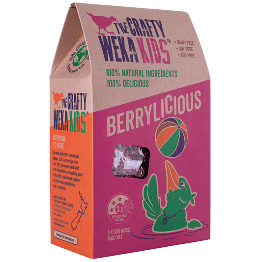 25x Berrylicious Flavour Kids Bite Size Snack Bars (5x packs of 5)