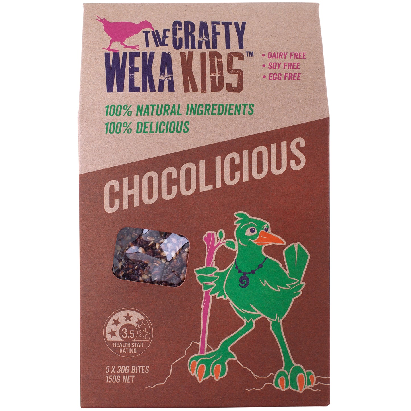 25x Chocolicious Flavour Kids Bite Size Snack Bars (5x packs of 5)